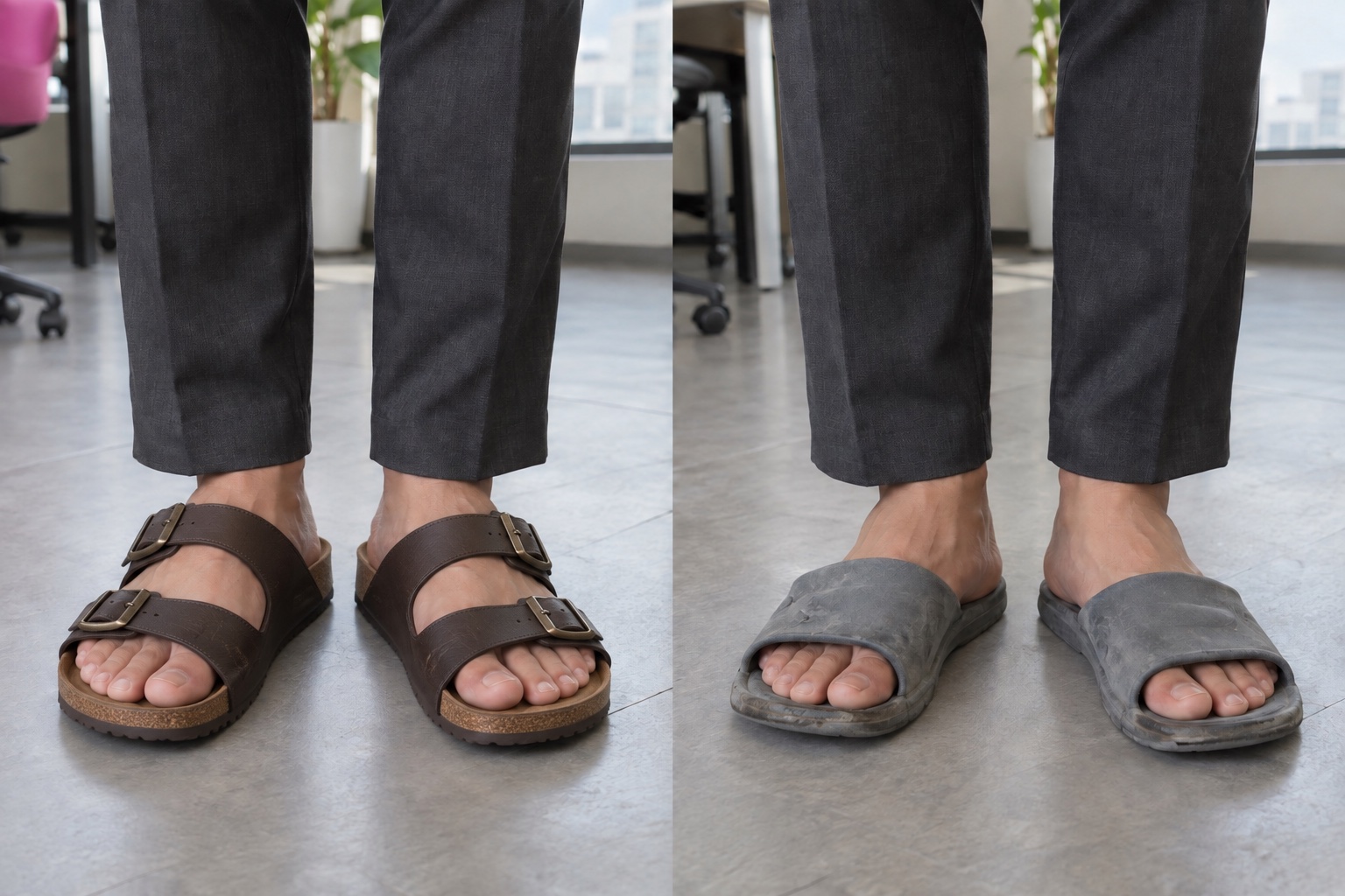 Men: cork-footbed sandals